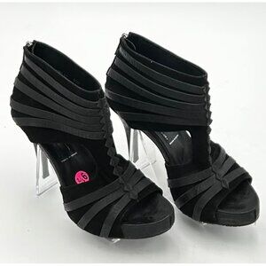 Donald J Pliner Gladiator Heels Blk 9.5M Platform Stiletto Sandals Made in Spain